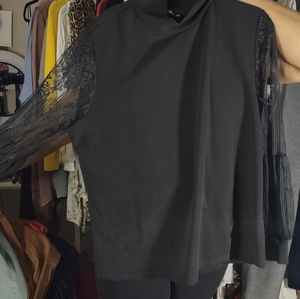 SheIn black lantern sleeve top